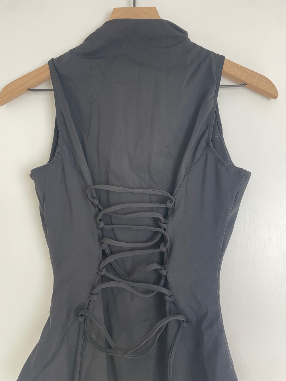 Sleeveless Surfy Black One-Piece Swimsuit with Front Zip - Picture 5 of 10